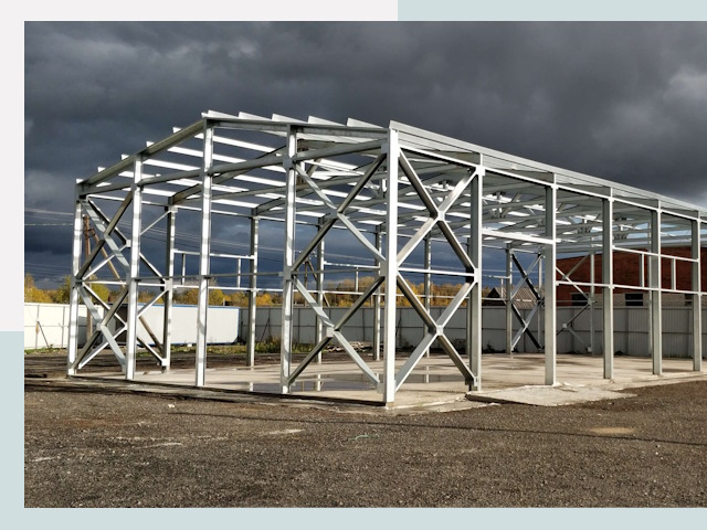 Двускатные ангары в Карабулак от 620 руб. за квадрат